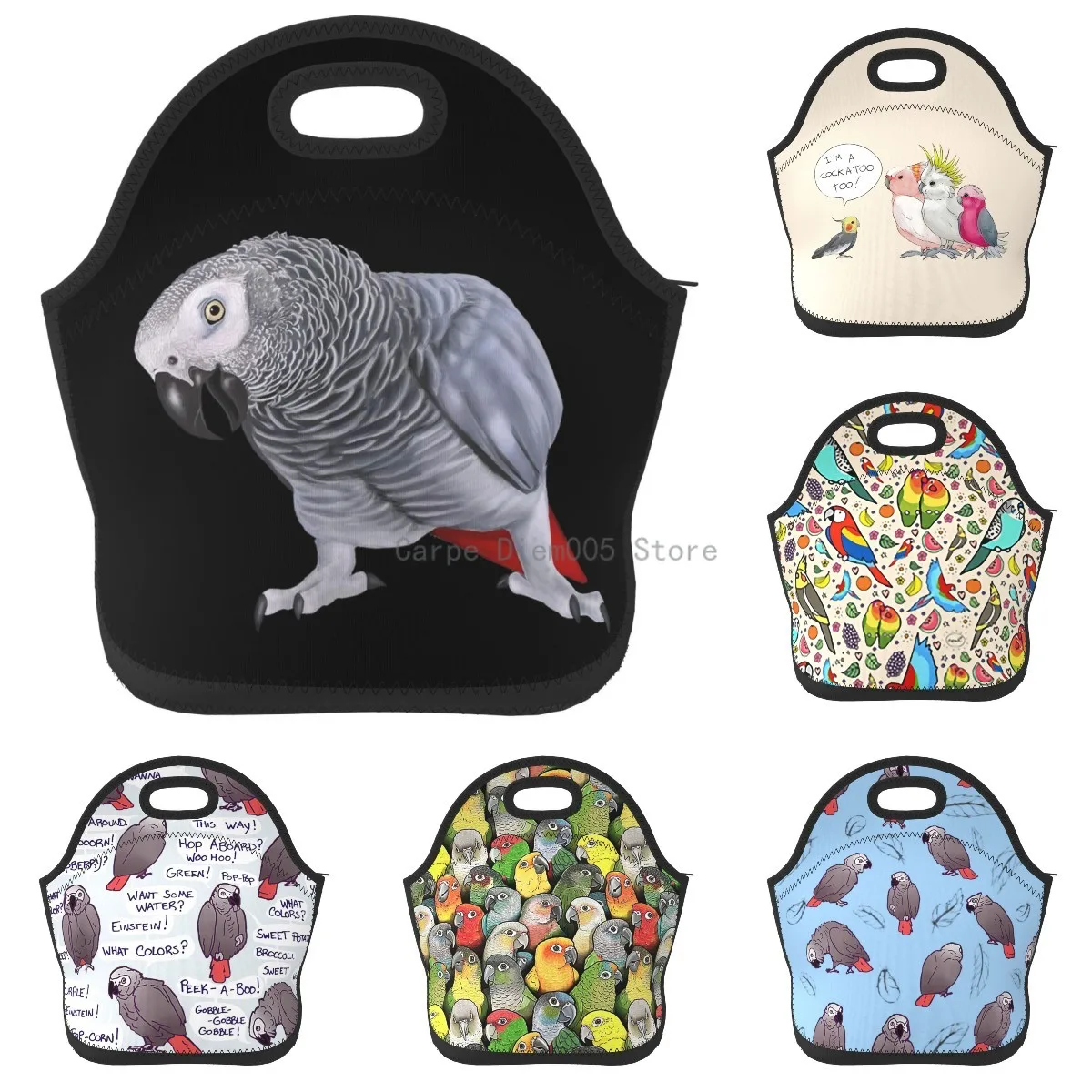 

Parrot Lunch Box Reusable Lunch Bag Tote Bag Insulated Lunch Bag for Women Men Lunch Box for Camping Gifts School