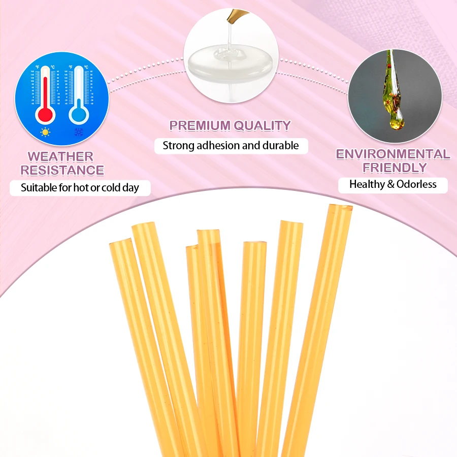 Tsitsi 12Pcs/Pack Premium Yellow Hotmelt Keratin Glue Sticks be Used with Heat Fusion Guns for Hair Extensions and Diy Projects