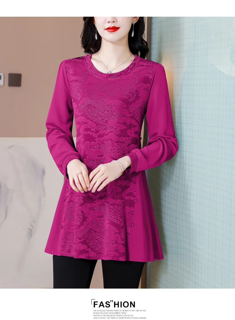 L-5XL Loose Clothes 2024 Women Spring Long Sleeve Elegant Ruffles Shirts Casual Retro Floral Tunic Peplum Tops And Blouses