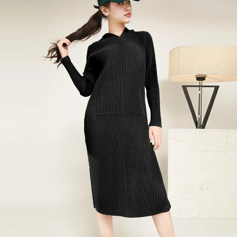 2024 Knitted One-piece Dress for Woman Fashion Women's Hoodie Dresses Female Casual Loose Korea Knit Clothes Ladies Knitwear