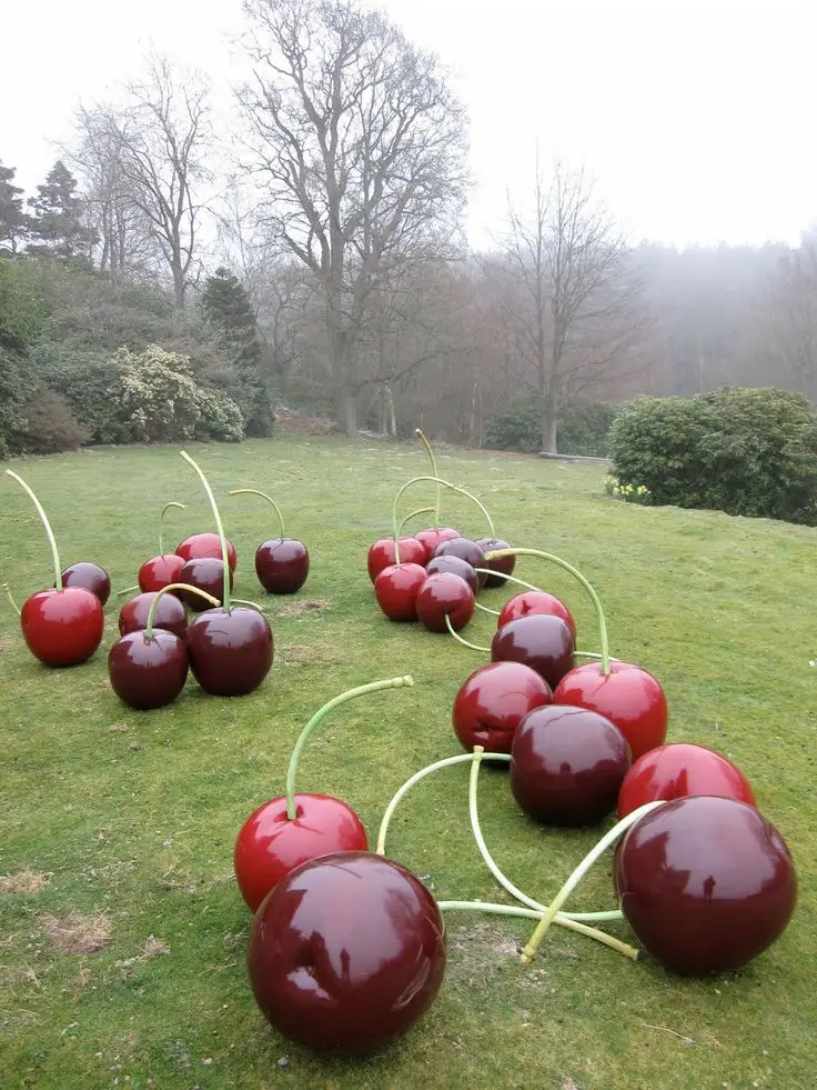 

Simulated fruit sculpture, fiberglass, cherry, strawberry, watermelon, pear, peach