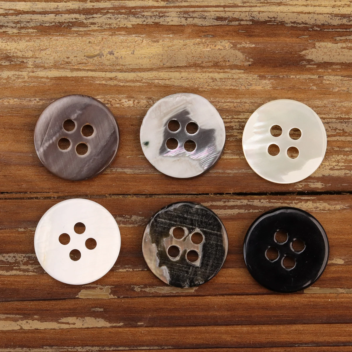 Classic Simple MOP Buttons Shirt Knitting Supplies Mens POLO Shirt Sewing Accessories White Grey Black 4 Hole Real Shell 4