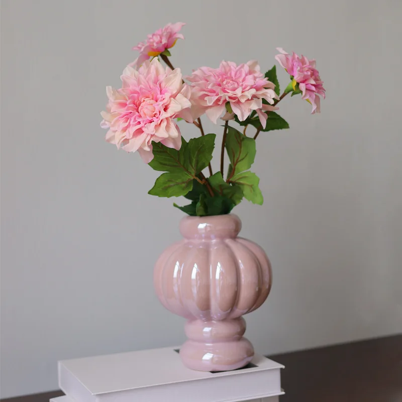 

Скандинавская фиолетовая искусственная ваза, украшения для гостиной, обеденного стола, Цветочная композиция, ваза, аксессуары для украшения дома