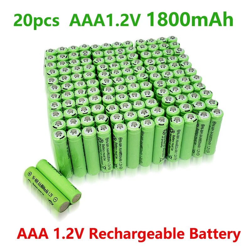 

1~20PCS 100% Original AAA 1800 mAh 1.2 V Quality rechargeable battery AAA 1800 mAh Ni-MH rechargeable 1.2 V 3A battery