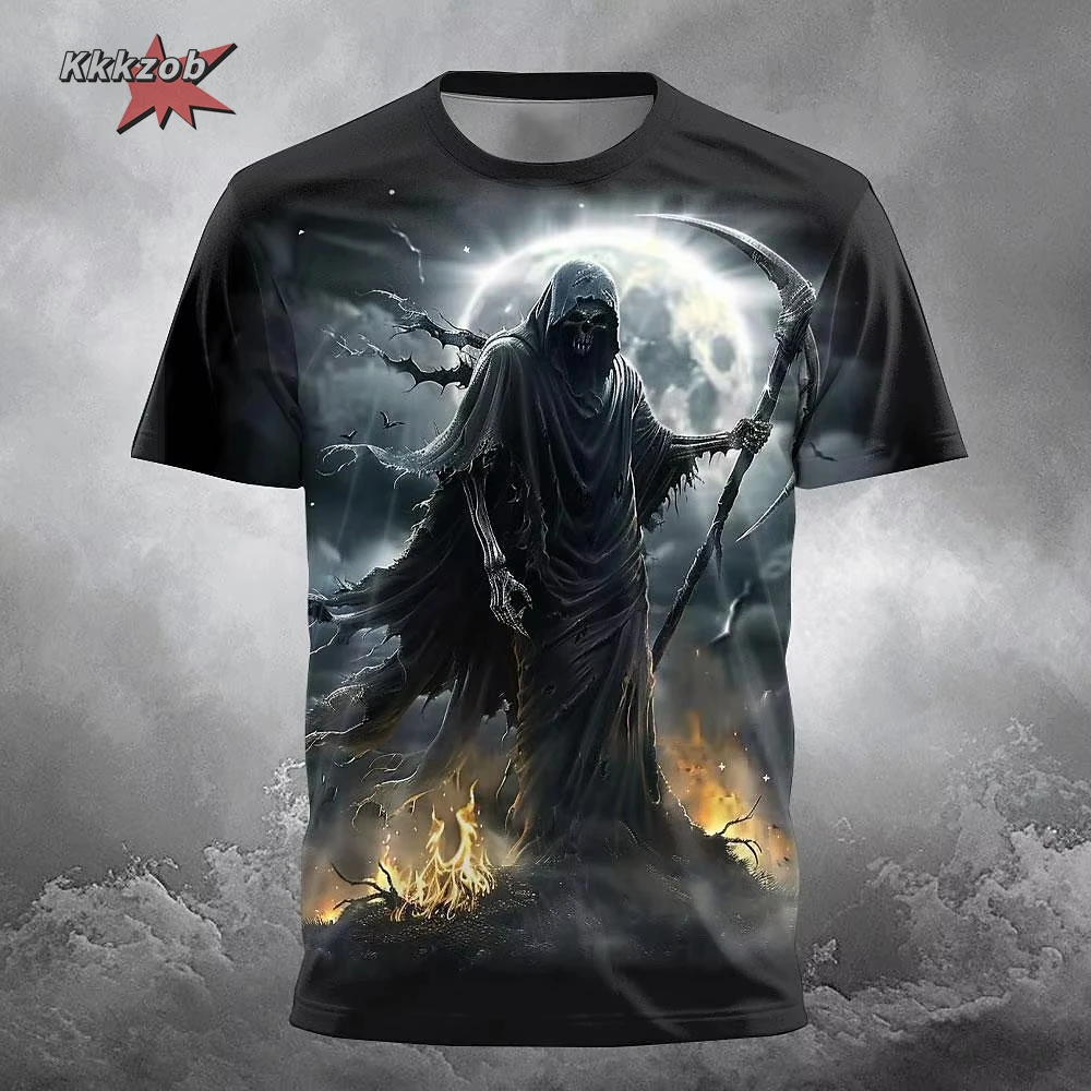 Gothic Skull T-Shirt - 3D Printed Casual Short Sleeve Top