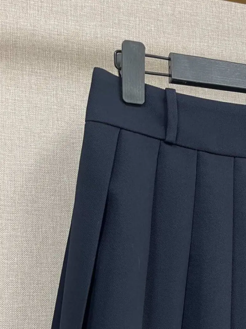 

Женская мини-юбка с металлическими пуговицами, плиссированная Повседневная летняя трапециевидная юбка с высокой талией, 2024