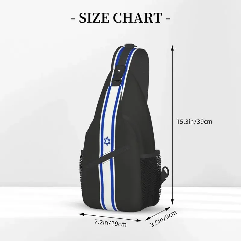 Fashion Israel Stripe Flag Sling Bags for Travel Hiking Men Patriotic Chest Crossbody Backpack Shoulder Daypack