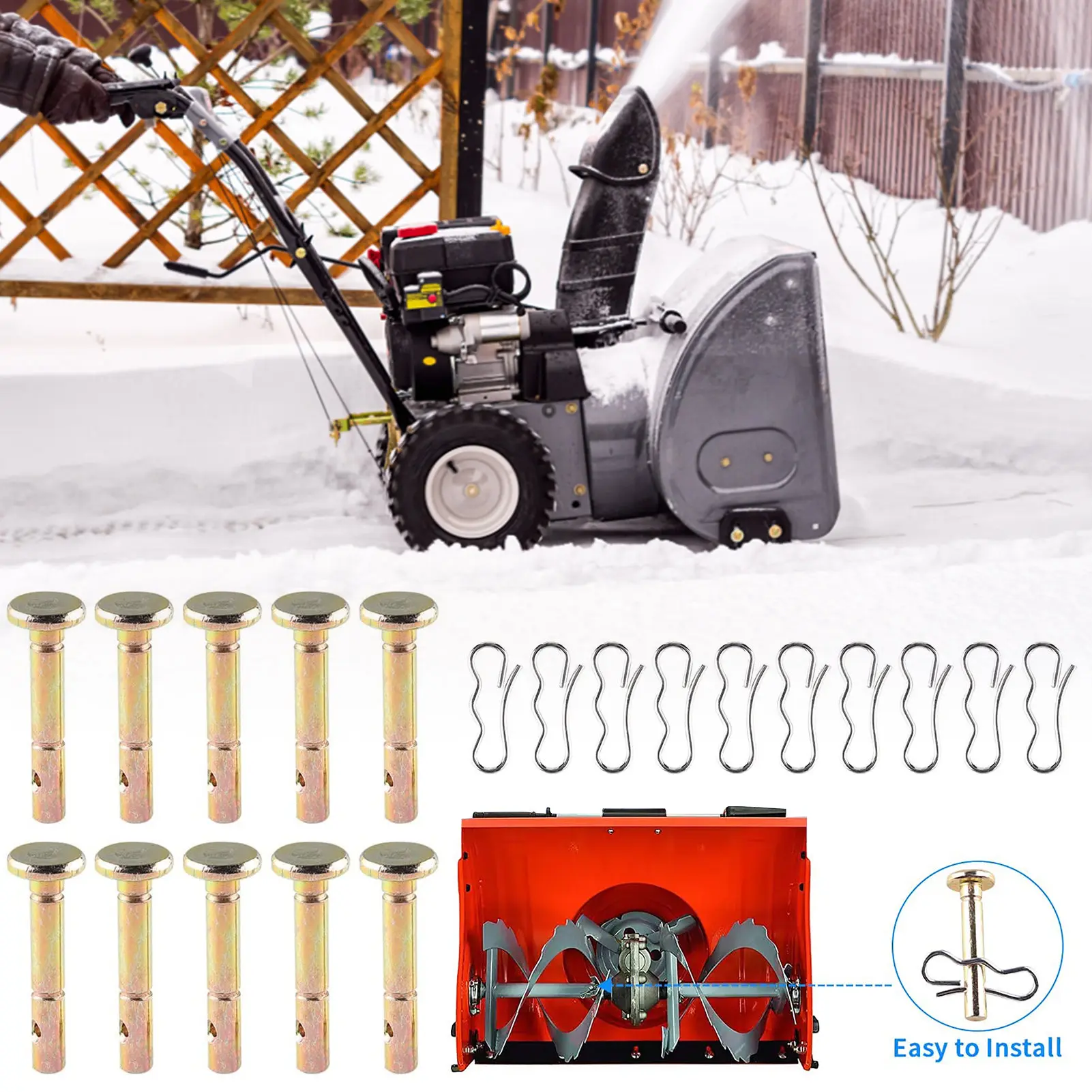 4 Pièces Kit De 8 Goupilles De Cisaillement Pour Souffleuse à Neige EGO ASP2400D 61 Cm - Pièces De Rechange Essentielles Pour L'hiver Kit Réparation