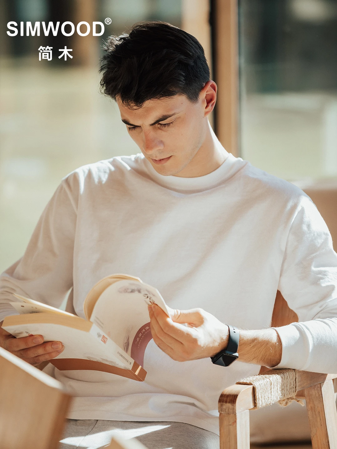 SIMWOOD 2022 Autumn New Long Sleeve T Shirt Men Solid Color 100% Cotton O-neck Tops Plus Size High Quality T-shirt SJ120967