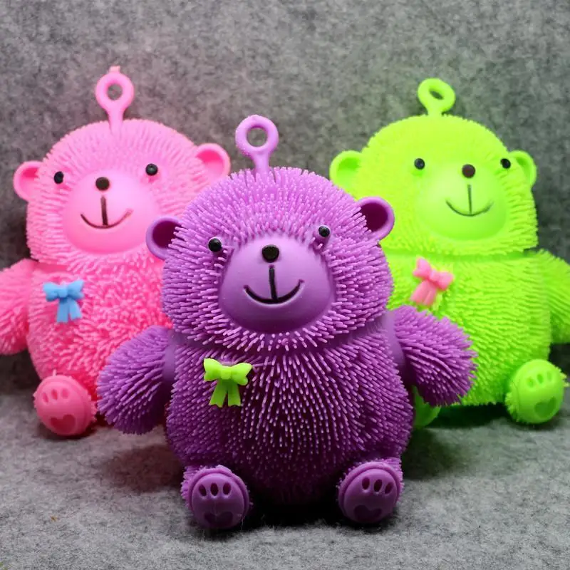 

1Pc Knead Latex Color Toys ,Luminous Ball Cute Bow Tie Size Bear Prank Decompression Doll, Children'S Birthday Gift,Party Favors