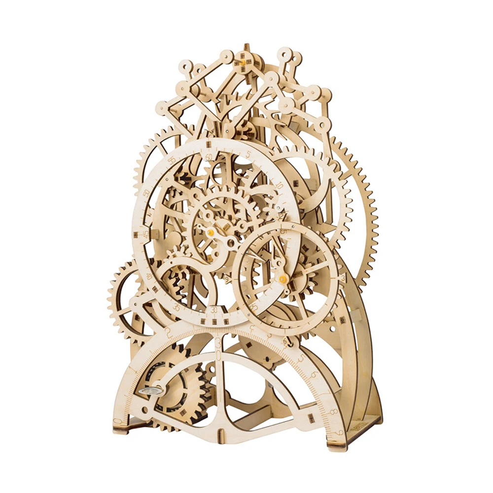Robotime 3D drewniane Puzzle DIY Model mechaniczny do cięcia laserowego zestawy klocki do budowy zabawki konstrukcyjne prezent dla dzieci dorosłych