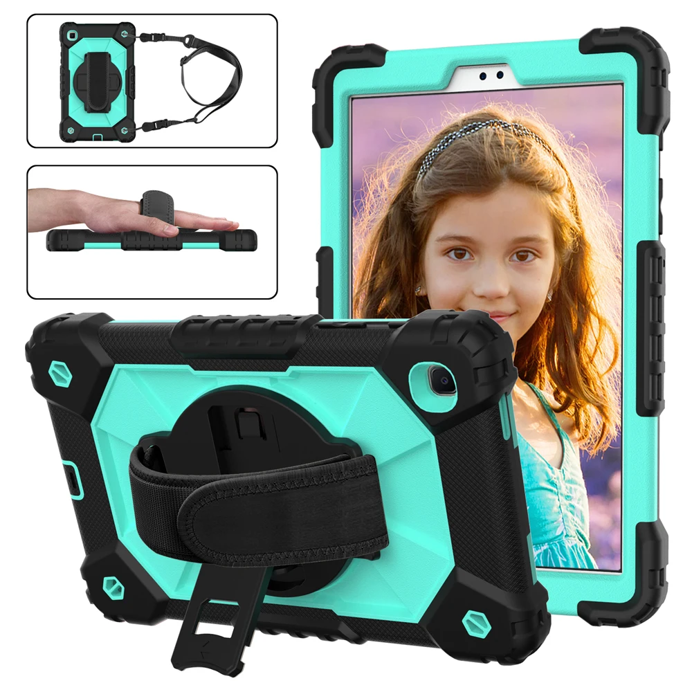 

Case for Samsung Galaxy Tab A7 Lite 8.7" 2021 SM-T220 T225 T227 Shockproof Rugged Kids Cover with Kickstand Hand Shoulder Strap