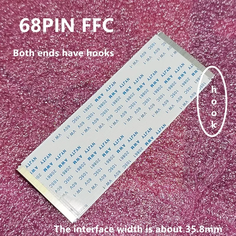 귀 포함 금도금 FFC FPC 플랫 유연한 케이블 AWM 20706 20861 105C 60V VW-1 A 형 리본 와이어 60Pin/68Pin 10CM-50CM 60P/68P