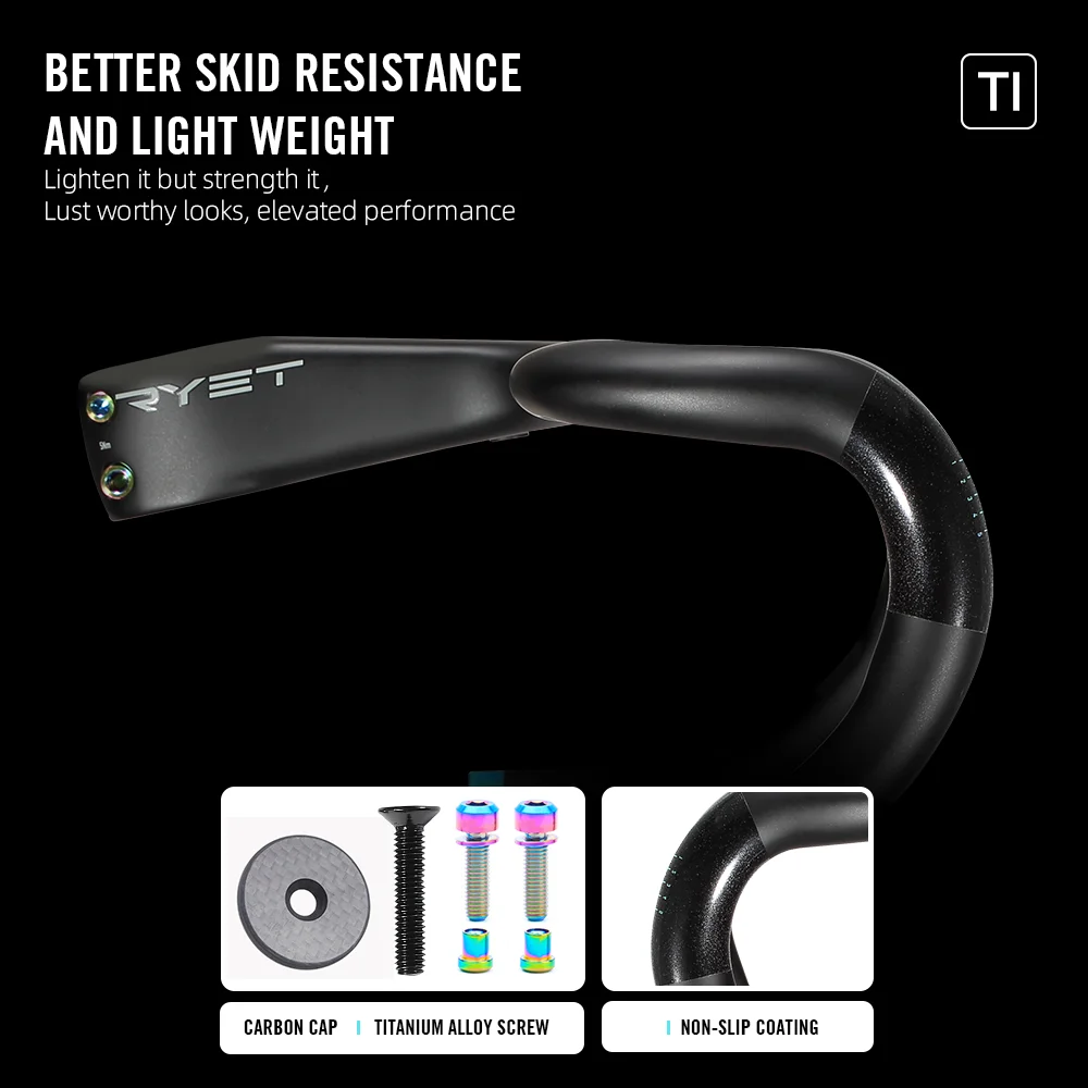 Ruet-フルカーボンロード一体型ハンドルバー、インナーケーブル