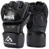 Half Finger Boxing Gloves PU Leather MMA Fighting Kick Boxing Gloves Karate Muay Thai Training Workout Gloves Men 1