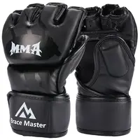 Half Finger Boxing Gloves PU Leather MMA Fighting Kick Boxing Gloves Karate Muay Thai Training Workout Gloves Men 1