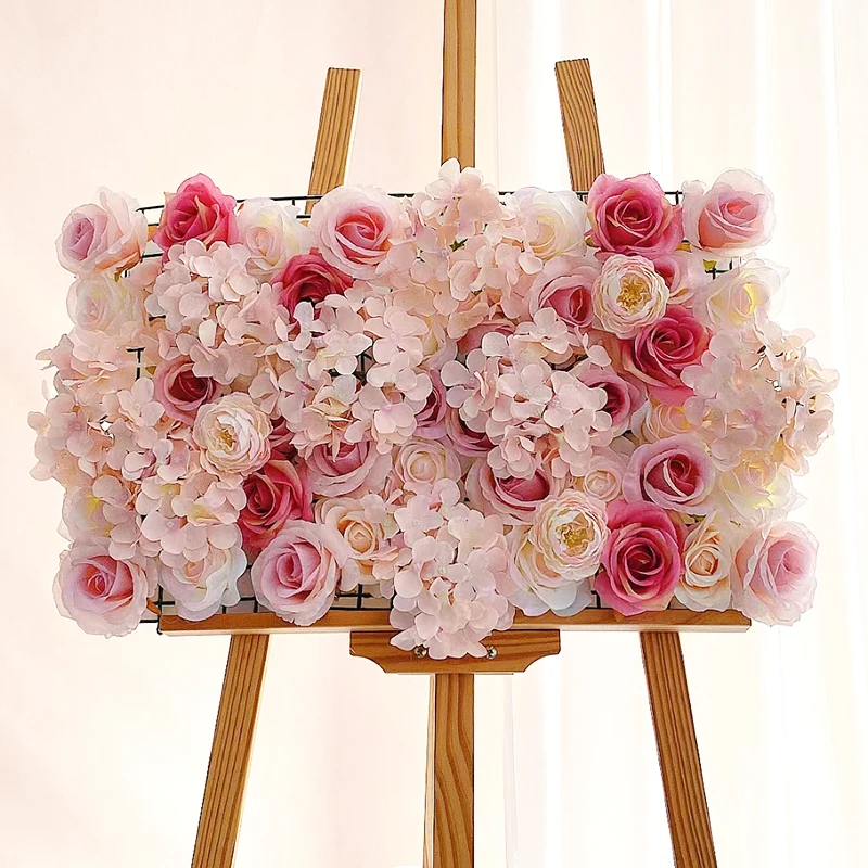 40x60 Artificial Flower Wall Panel Silk Rose Flowers 3d Backdrop Wall