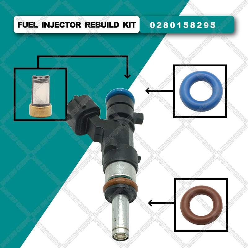 6 set Fuel Injector Service Repair Kit Filters Oring Seals Grommets For