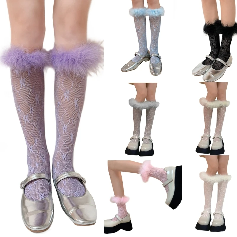 

Sexy Stockings Womens Knee High Stockings Mesh Sheer Transparent Calf Socks