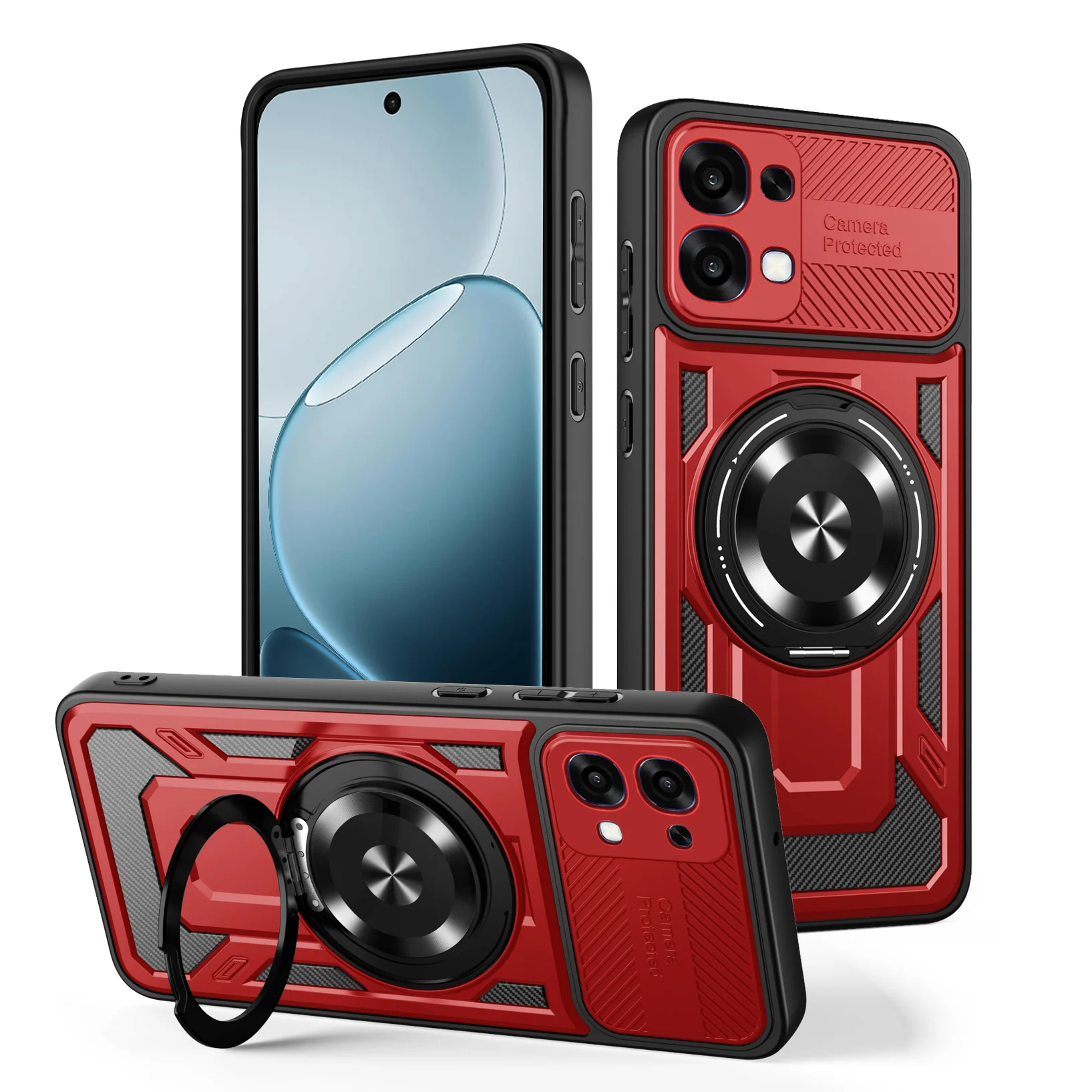 Magnetic Shockproof Ring Holder Case with Magsafe Wireless Charging Compatibility