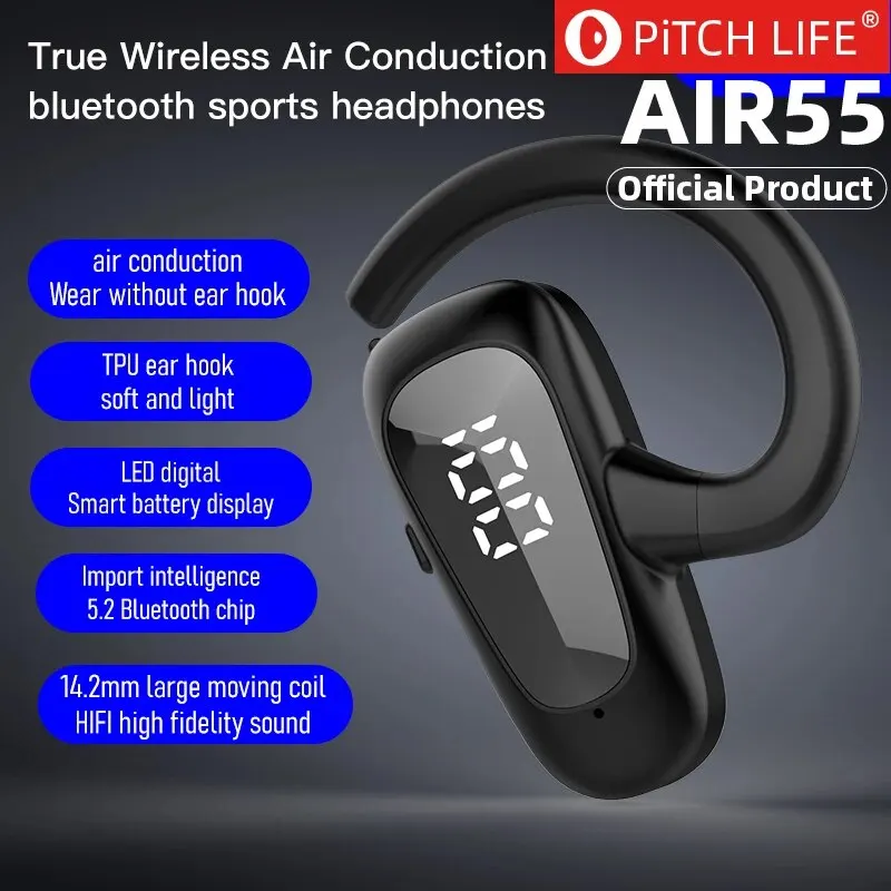 Air55 걸이식 무선 블루투스 헤드셋, OWS 터치 라이트 미니 하이 퀄리티 귀..