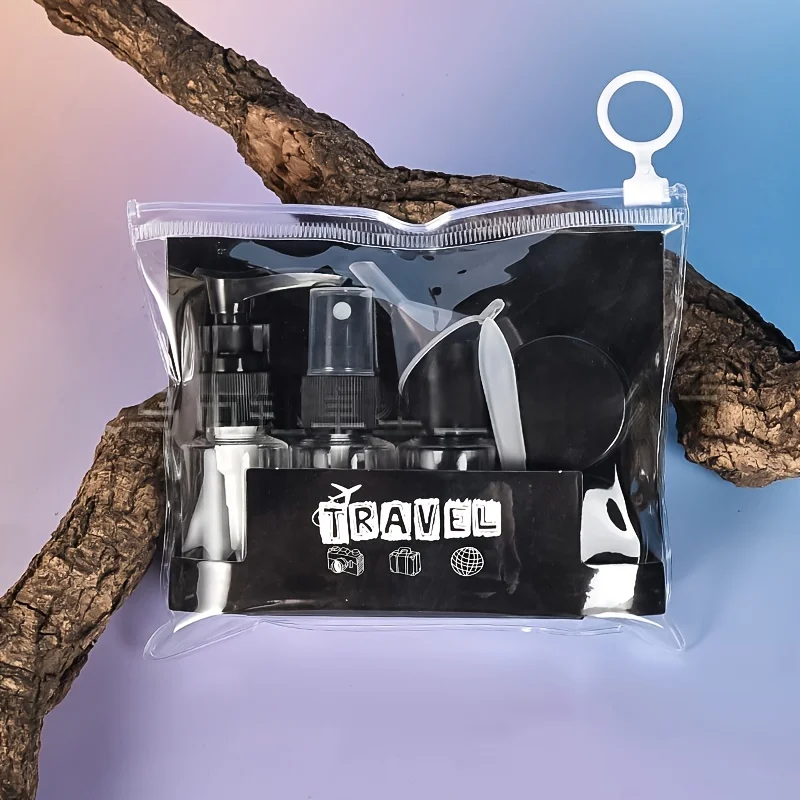 7pcs Travel Toiletry Bottle Set Refillable Leakproof Containers for Camping Gym Portable Lightweight Essentials