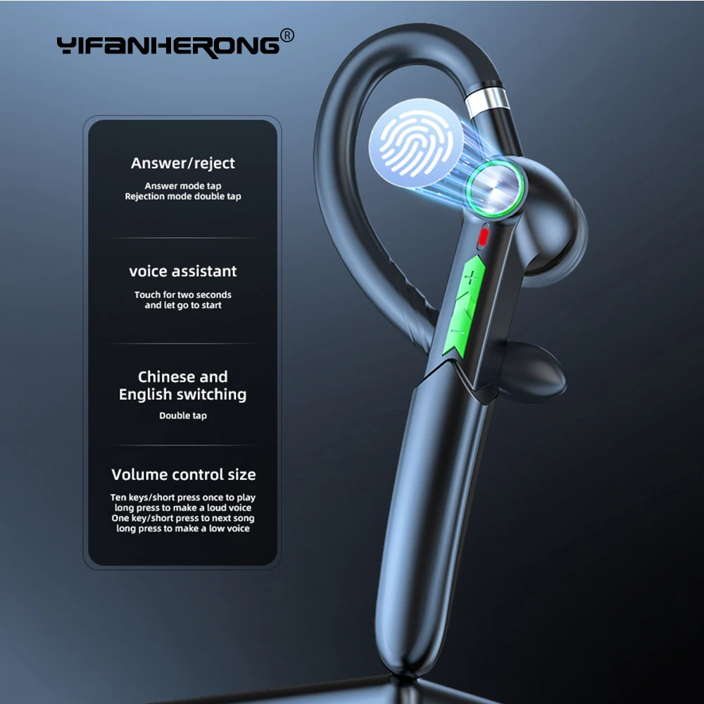 TWS Single Earphones Bluetooth-Compatible Headphones For