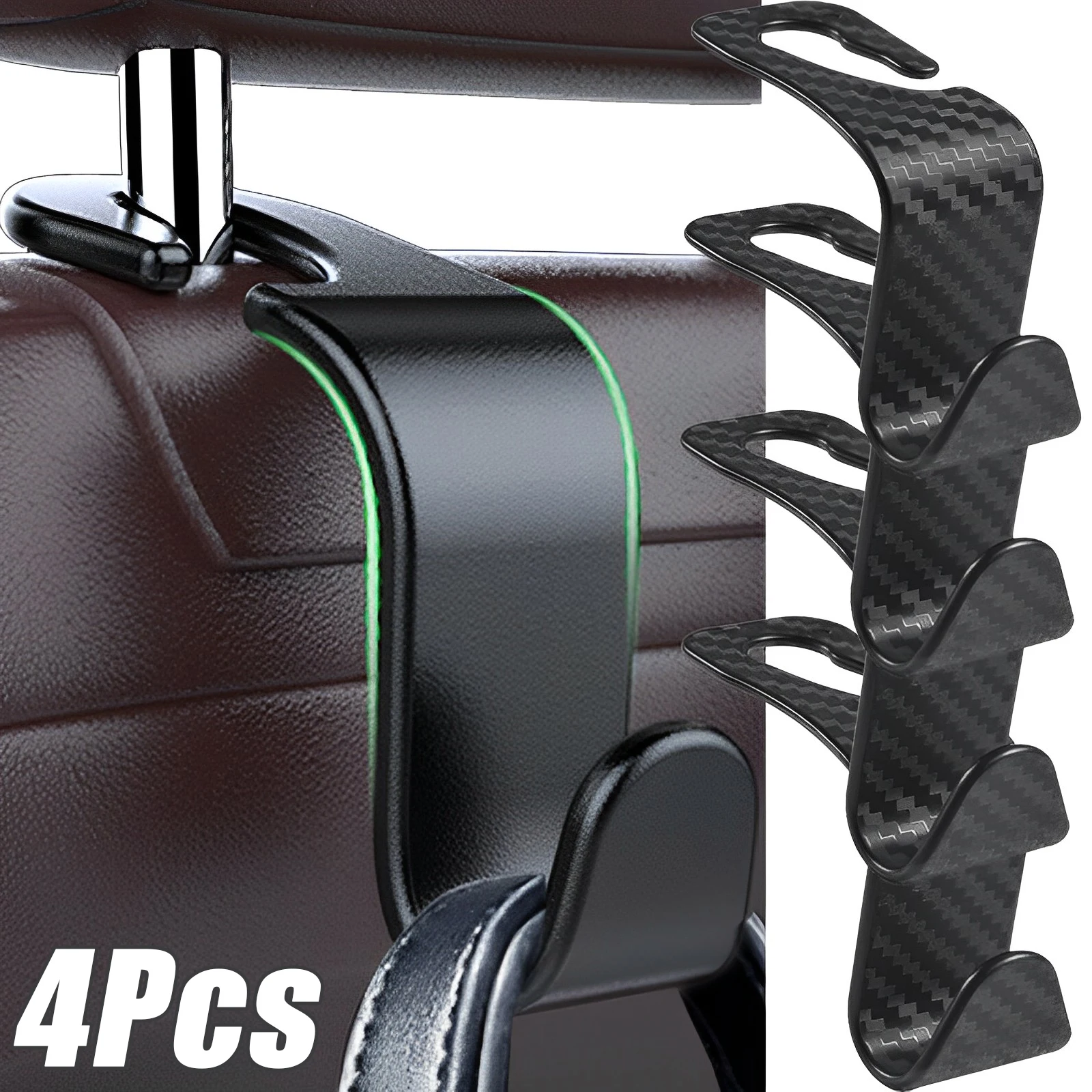

4Pcs Universal Car Seat Headrest Hooks Storage Hanger Car Auto Vehicle Back Seat Organizer Holder Hooks Car Interior Accessories