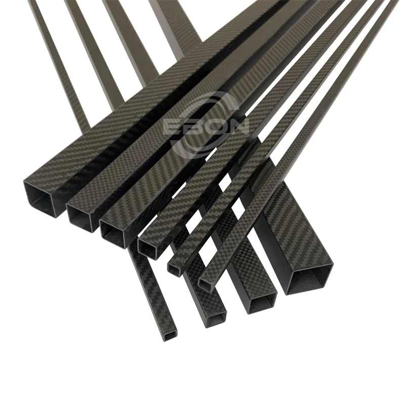 EBON 탄소 섬유 사각 튜브, 일반 직조 매트, 1000mm, 3K, 10mm, 12mm, 15mm, 18mm, 20mm, 22mm, 25mm, 28mm, 30mm, 35mm, 40mm, 50mm, 1 개