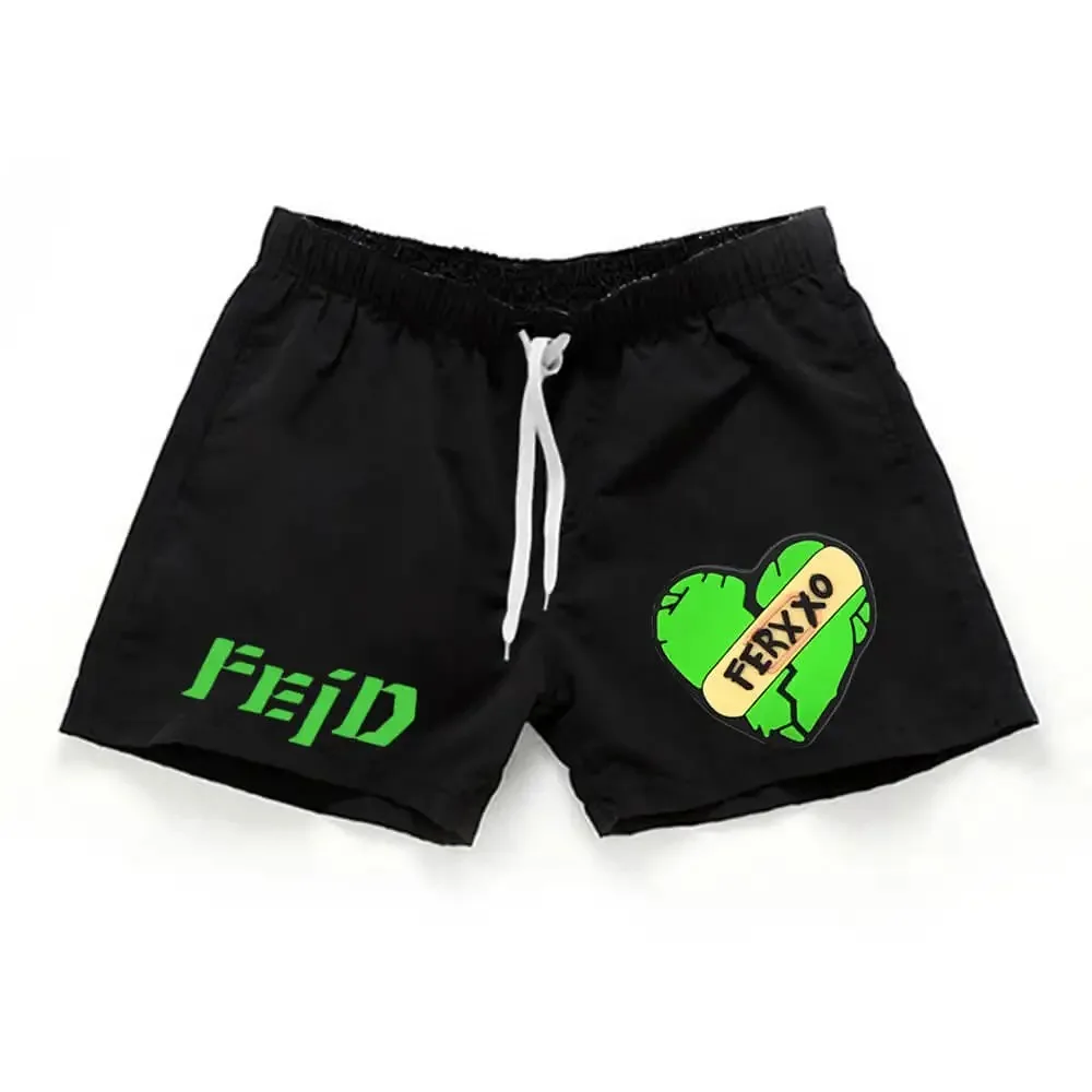 Rapper Ferxxo Shorts for Men Oversize Casual Running Short Pants Feid Merch Three Cents Trousers Quick Dry Beach Board Shorts 4