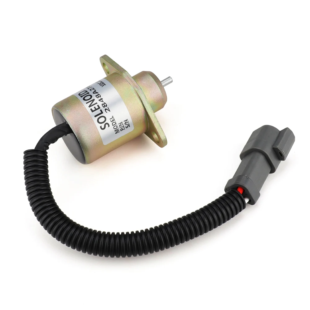 2848A278 Fuel Shutoff Valve Shut Off Solenoid Valve 12V For Caterpillar 246 216 226 Perkins UB704 Engine