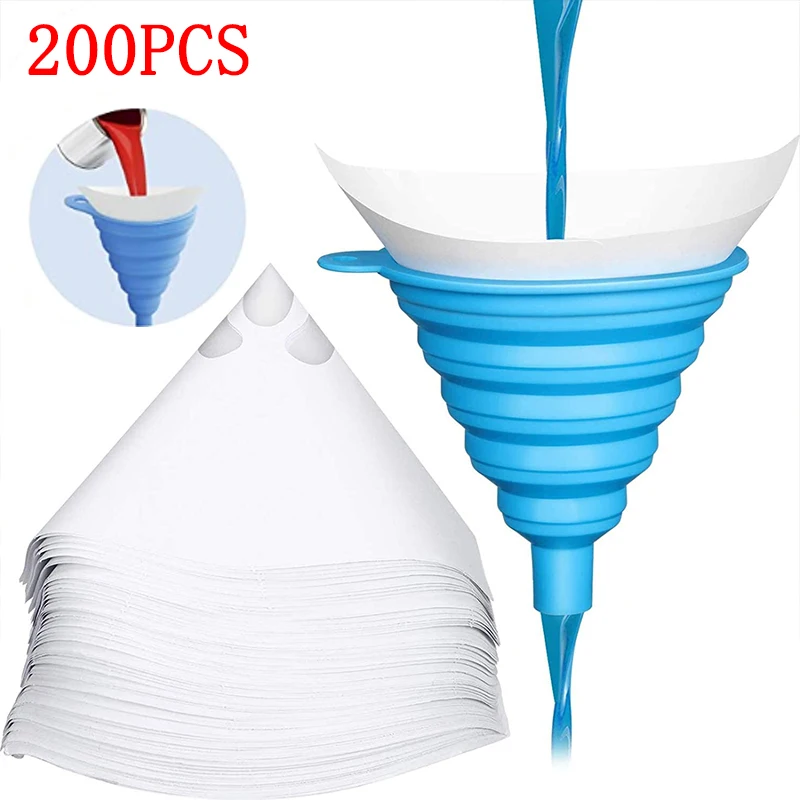 50/100/200Pcs Disposable Paint Filter Paper 100 Mesh Conical Paint Filte Mesh Nylon Micron Paper Purifying Straining Cup Funnel