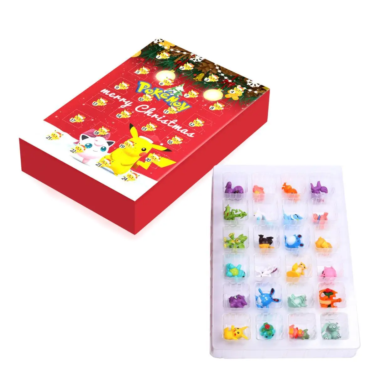 Pokemon 2023 Holiday Advent Calendar for Kids, 24 Piece Gift Playset - Set  Includes Pikachu, Eevee, Jigglypuff and More - 16 Toy Character Figures & 8