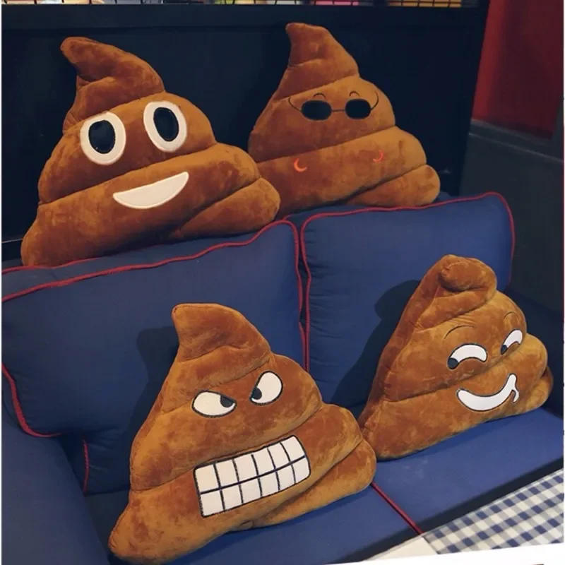 25CM New Pattern Lovely Browm Smiely Pillow Plush Cushions Home Decor Gift Stuffed Poop Doll Toys  Pillow 6