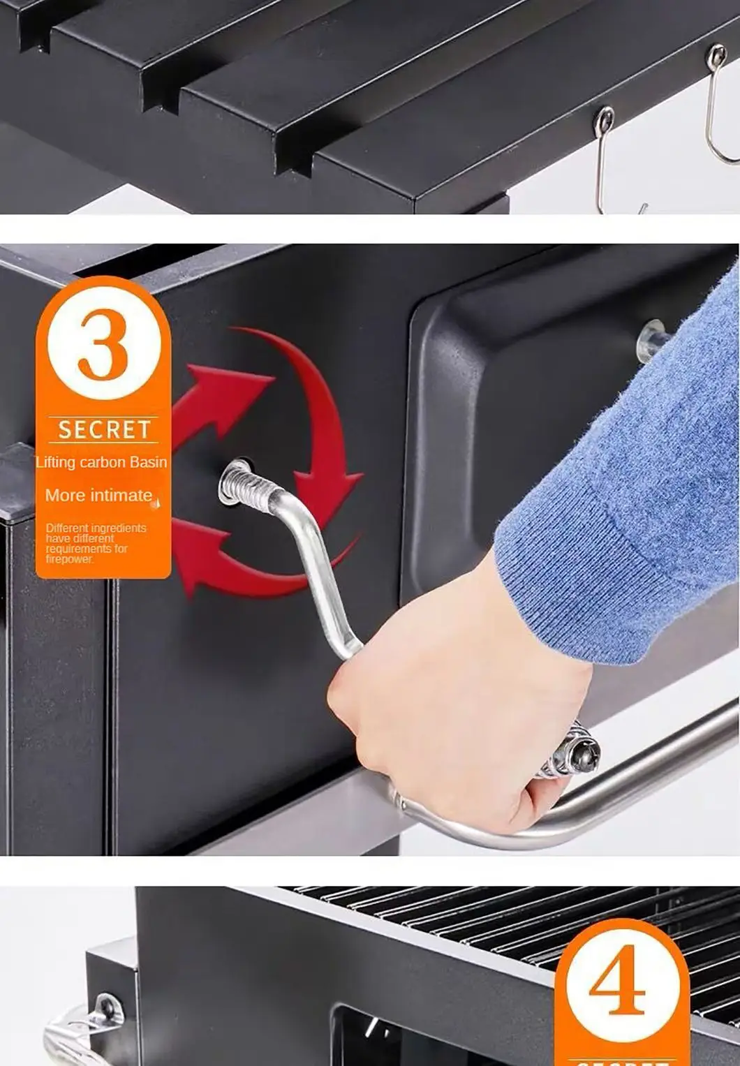 New Oil Drum Barrel Outdoor Charcoal Barbeque BBQ Grills Backyard Party Barbecue Smoker with Rotisserie Roast Chicken Rack