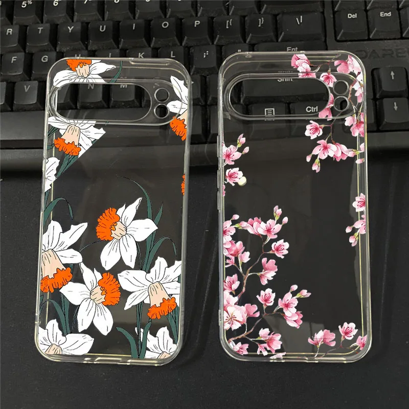 Plum Blossom Pink Magnolia Transparent Phone Case