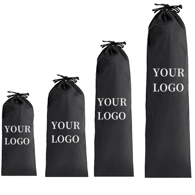 10pcs/lot Customized logo black nylon waterproof underwear socks umbrellas storage bag double drawstring travel pocket 6