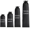 10pcs/lot Customized logo black nylon waterproof underwear socks umbrellas storage bag double drawstring travel pocket 6