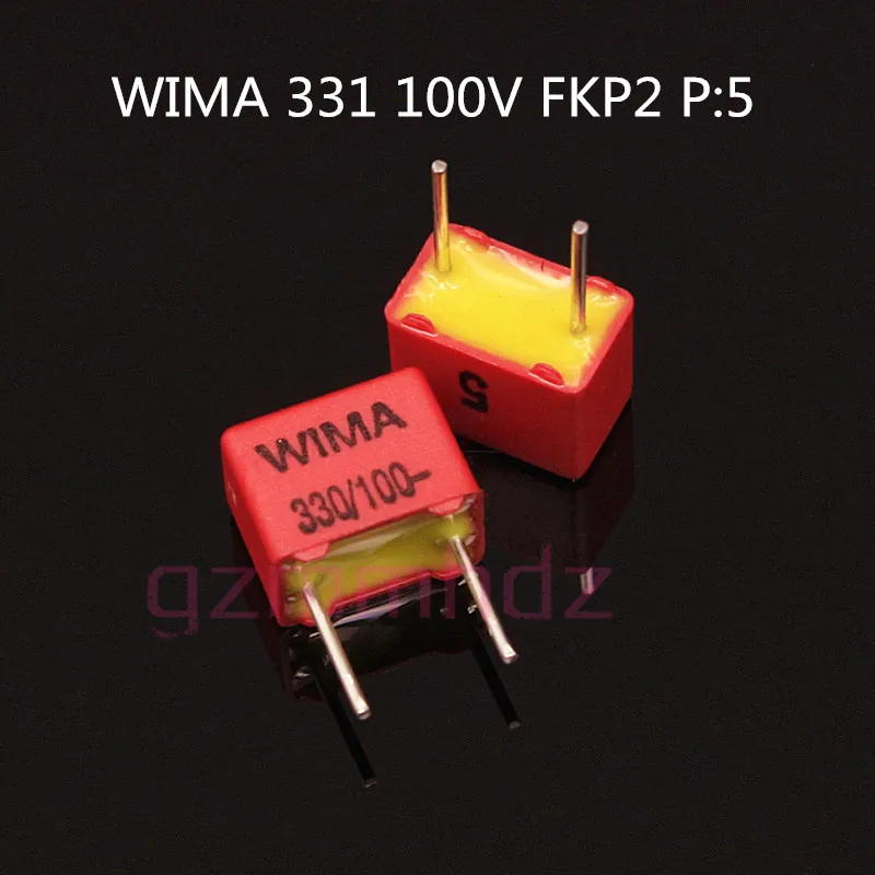 

10PCS NEW Germany WIMA FKP2 100V 0.00033UF 100V331 330PF P5MM audio film capacitor fkp 2 series 330pF/100V 331/n33 331/100v
