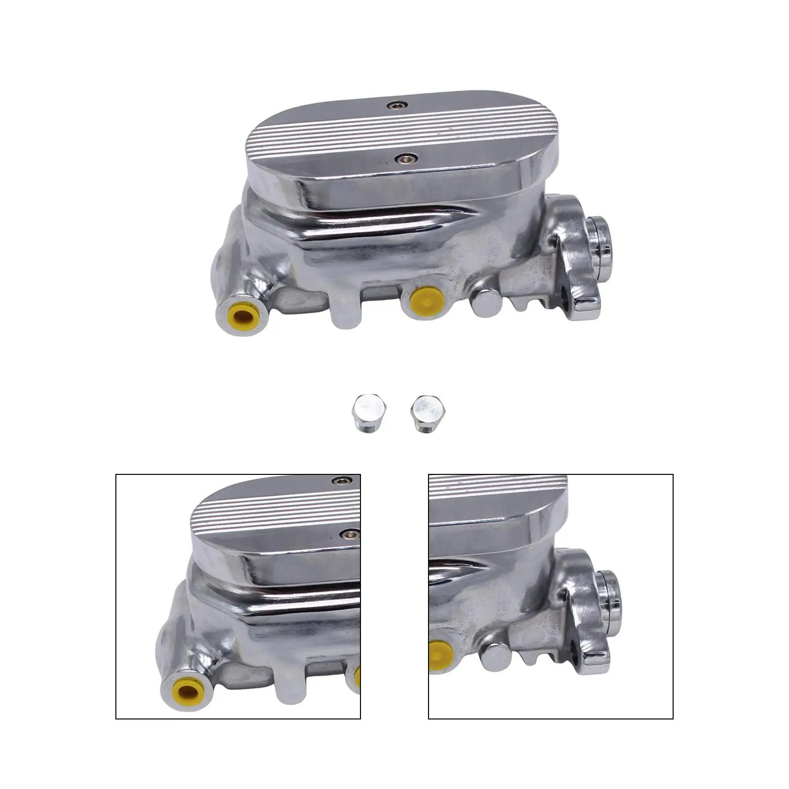 Generic Car Brake Master Cylinder 1" Bore Silver Sturdy Replacement Supplies