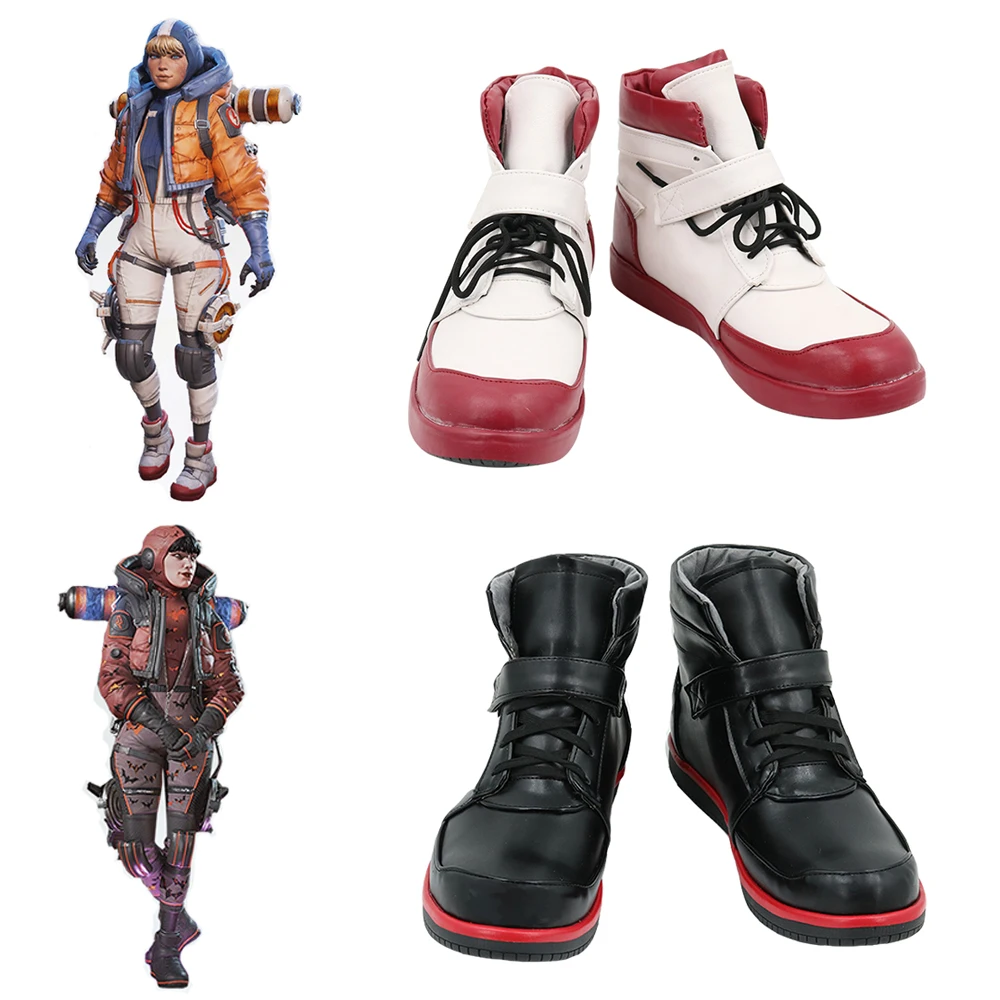 

Game Apex Legends Wattson Cosplay Shoes Prop Flat Bottom Halloween Party Costume Accessories Woman Men PU Leather Short Boots