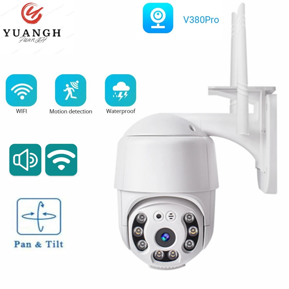 

5MP V380 Pro Outdoor Surveillance WIFI IP Camera Waterproof Wireless Speed Dome CCTV Camera Full Color Night Vision