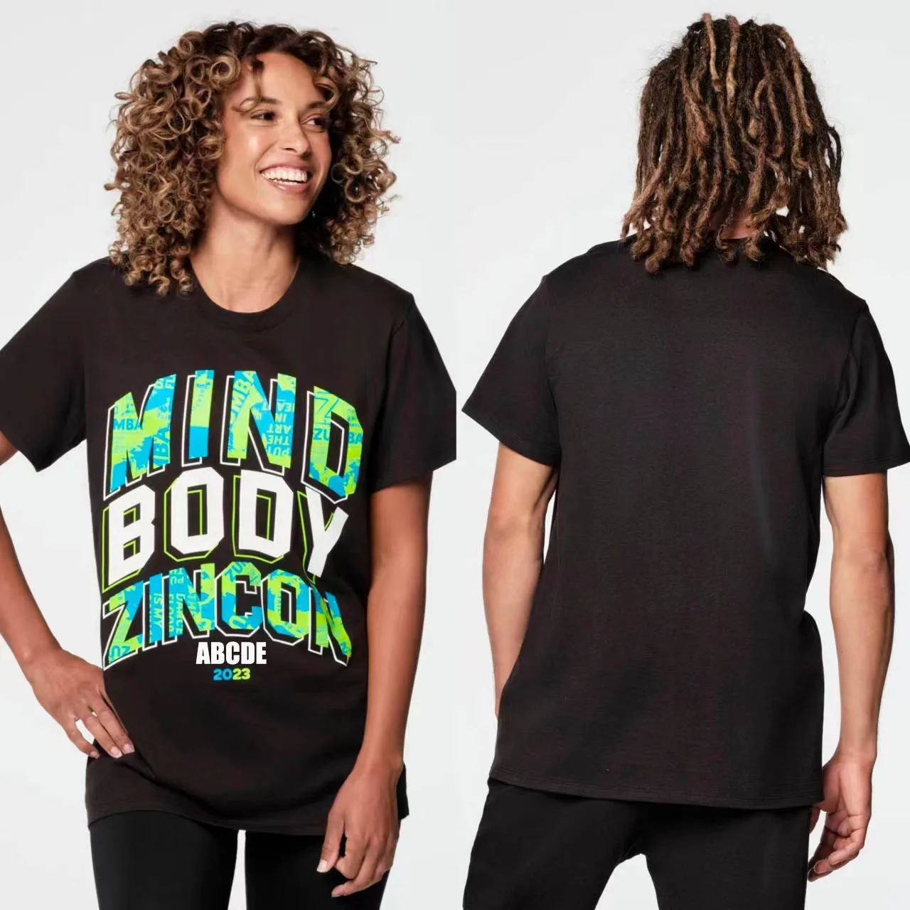 

ABCDE fitness leisure sports cotton men and women short sleeve T-shirt top