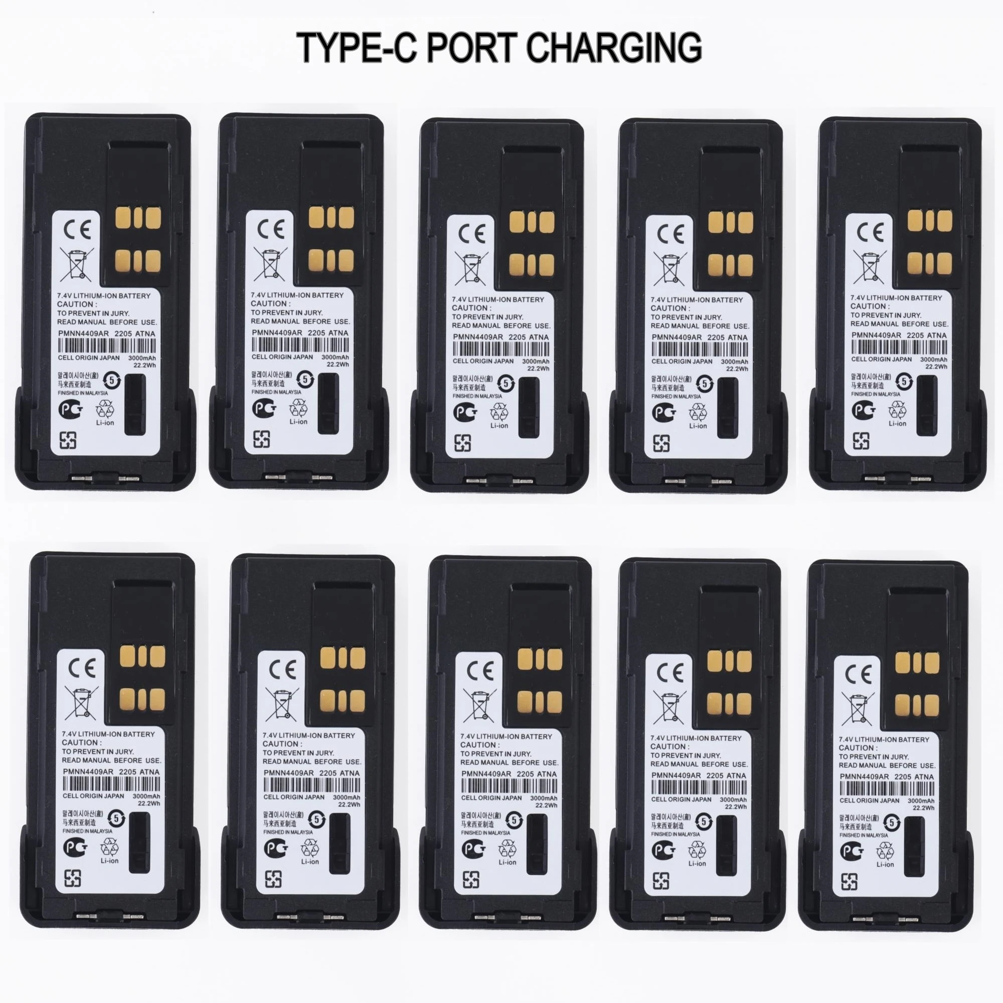 10 units 7 4v 3000mah non impres lithium battery type c for motorola