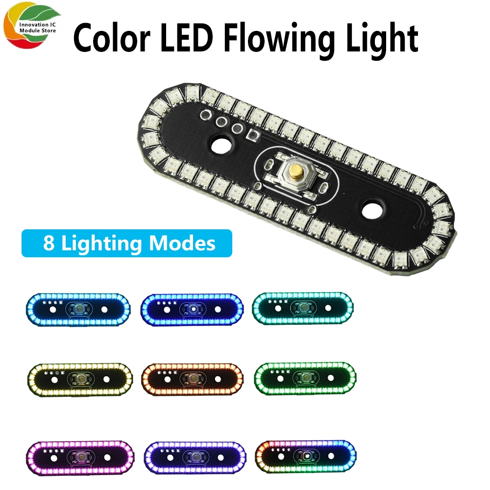 Feu Arrière LED RGB Type-C pour Drone Moto Vélo - 8 Modes