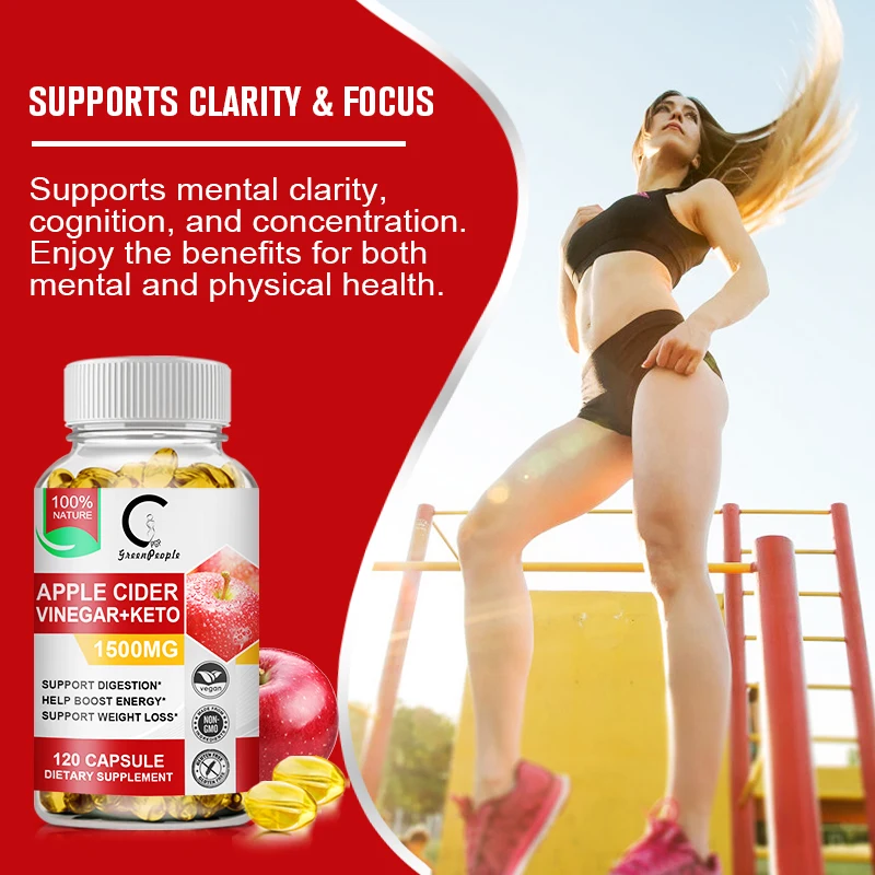 Apple Cider Vinegar Keto Capsules Detox Slim Capsule With Vitamin Bhb For Women Burning Fat Losing Weight Dietary Supplement