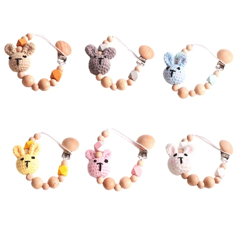 

Clip Pacifier Clip Soother Clip Pacifier Holder Knit Rabbit Holder
