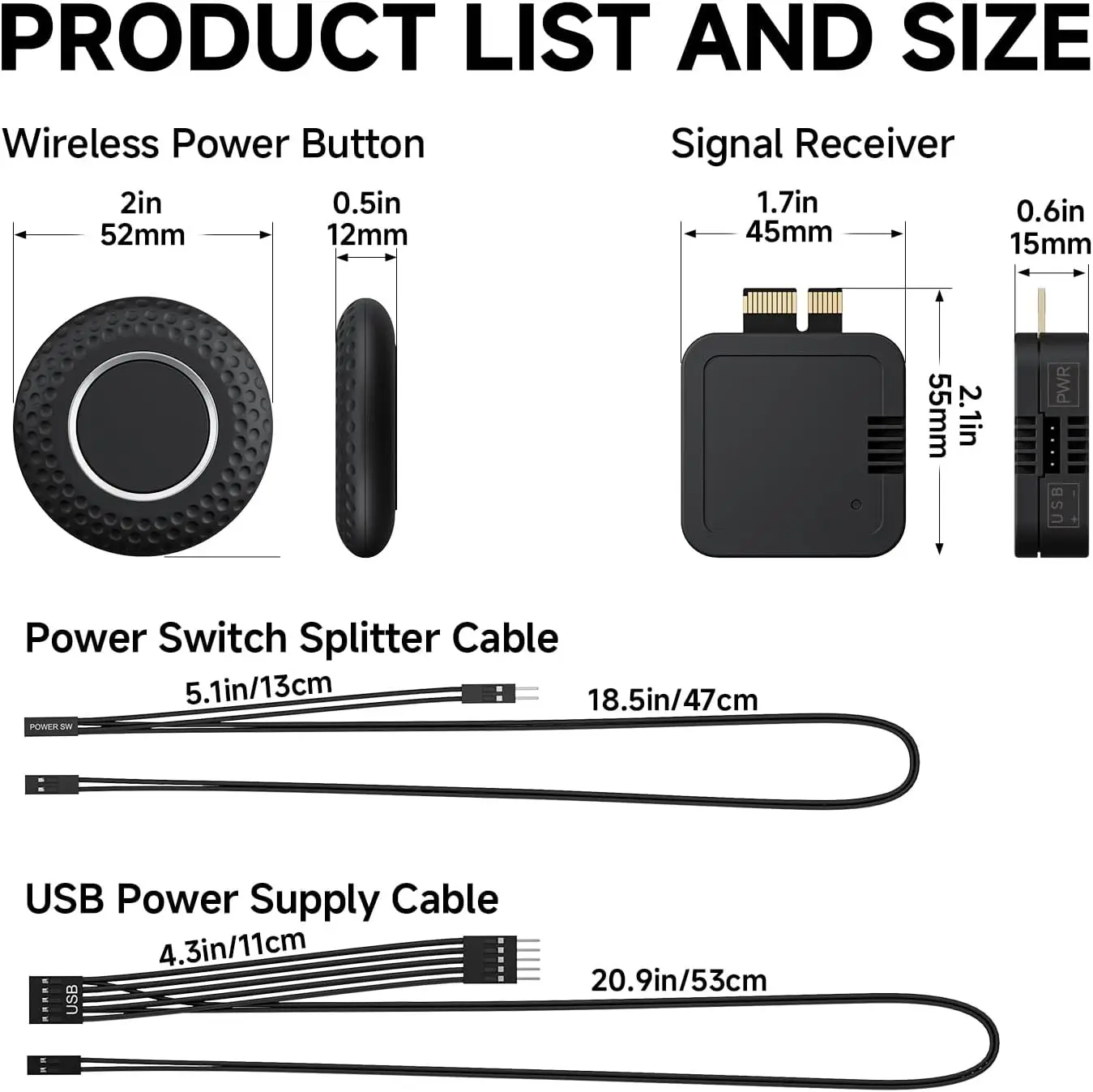 Wireless PC Power Button, Remote ON Off Switch with PCIE Receiver for Computer Motherboard