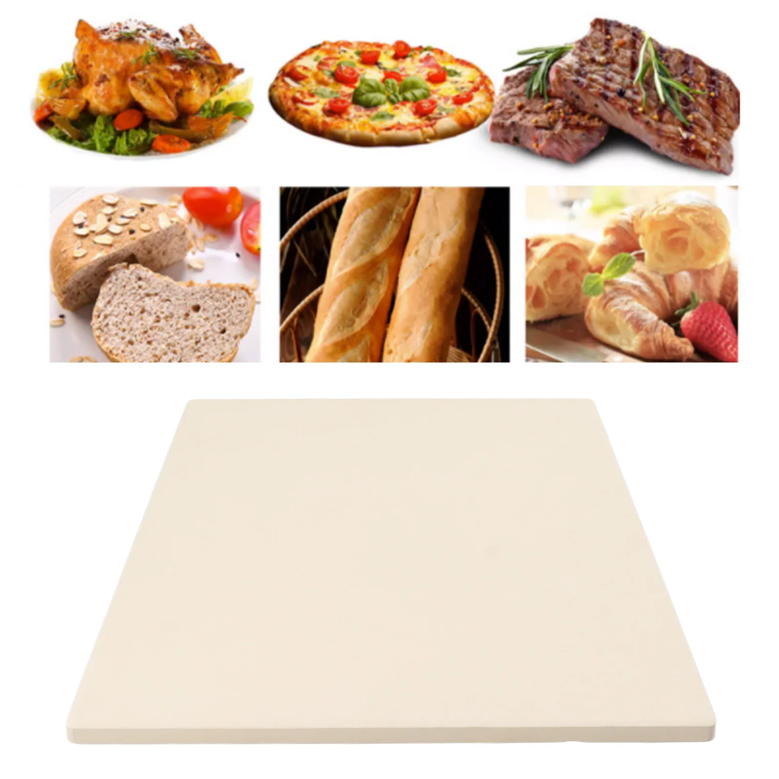 Large Pizza Stone Rectangular Pizza Stone 12x15in Uniform Heat Distribution Easy To Clean Cordierite Baking Stone for Oven Grill