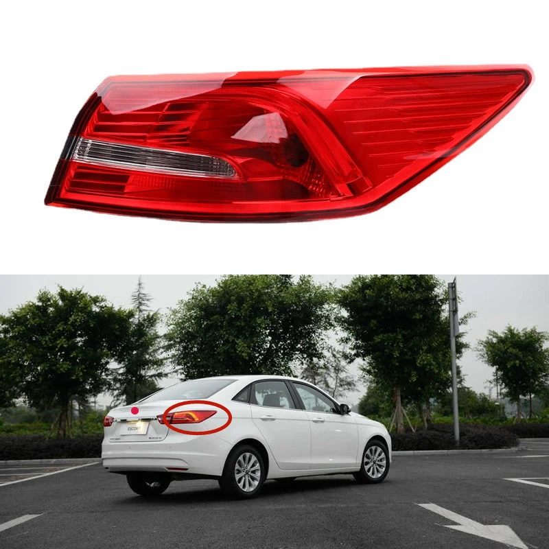 

For Ford Escort 2015 16 17 2018 Car Accessories Outer Tail Light Assembly Brakel lamp Parking Lights Replace original Rear lamp